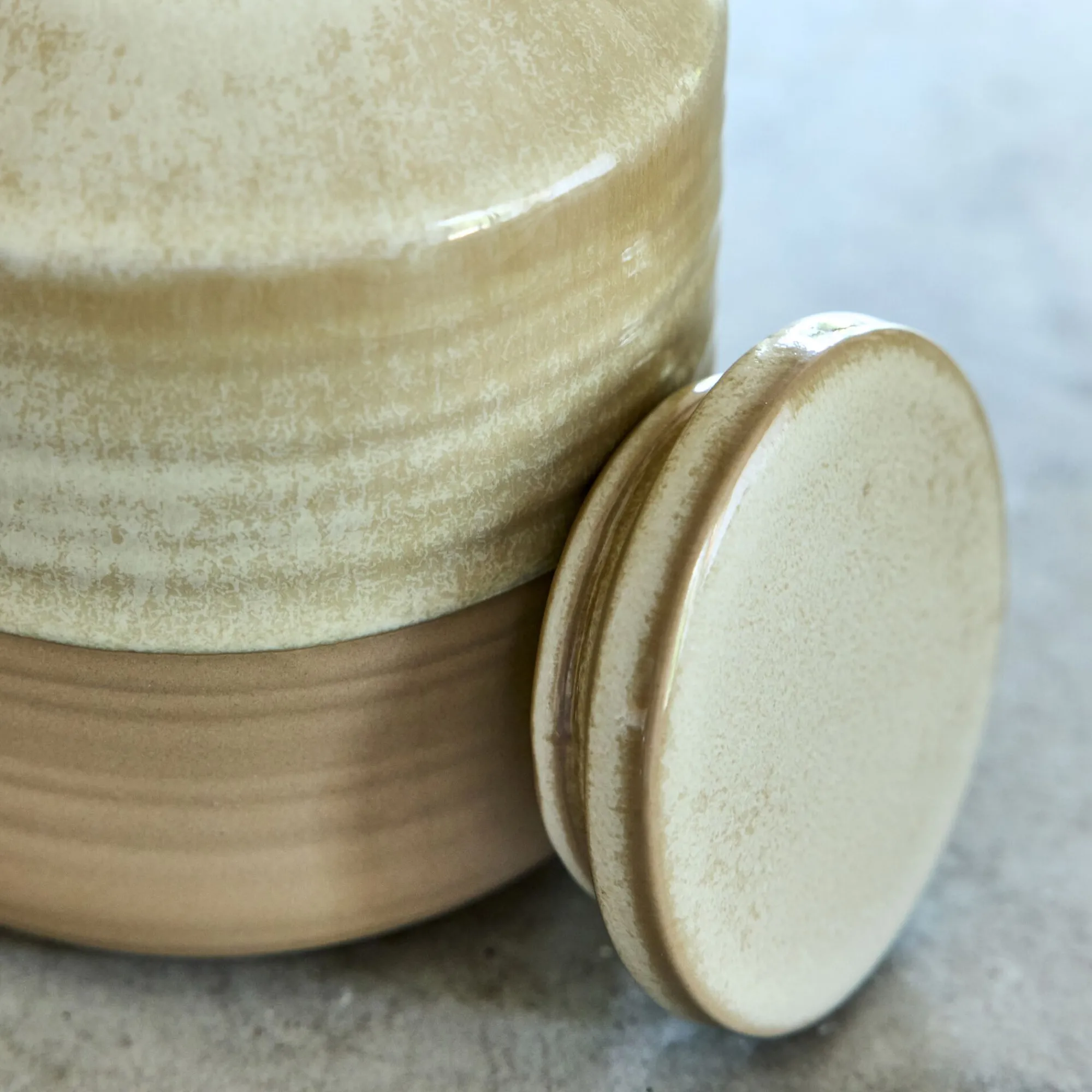 alinea Bocal De Cuisine*Bocal avec couvercle 0,75L en grès - Beige