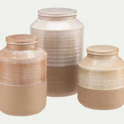 alinea Bocal De Cuisine*Bocal avec couvercle 0,75L en grès - Beige