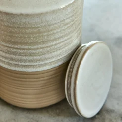 alinea Bocal De Cuisine*Bocal avec couvercle 1,95L en grès - Beige
