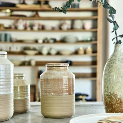 alinea Bocal De Cuisine*Bocal avec couvercle 1L en grès - Beige