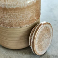 alinea Bocal De Cuisine*Bocal avec couvercle 1L en grès - Beige