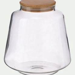 alinea Bocal De Cuisine*Bocal conique en verre avec couvercle en bambou 2,2L - Transparent