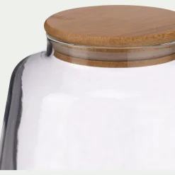 alinea Bocal De Cuisine*Bocal conique en verre avec couvercle en bambou 2,2L - Transparent