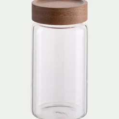 alinea Bocal De Cuisine*Bocal de conservation en verre avec couvercle en acacia 30cl - Transparent