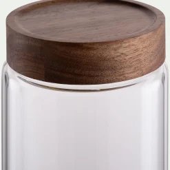 alinea Bocal De Cuisine*Bocal de conservation en verre avec couvercle en acacia 2L - Transparent