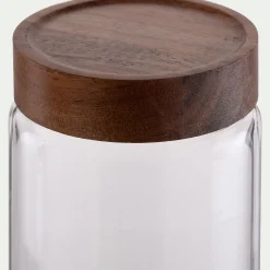 alinea Bocal De Cuisine*Bocal de conservation en verre avec couvercle en acacia 1,3L - Transparent