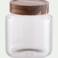 alinea Bocal De Cuisine*Bocal de conservation en verre avec couvercle en acacia 1,25L - Transparent