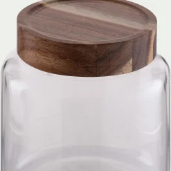 alinea Bocal De Cuisine*Bocal de conservation en verre avec couvercle en acacia 1,25L - Transparent