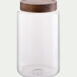 alinea Bocal De Cuisine*Bocal de conservation en verre avec couvercle en acacia 3L - Transparent