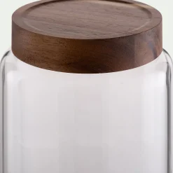 alinea Bocal De Cuisine*Bocal de conservation en verre avec couvercle en acacia 3L - Transparent