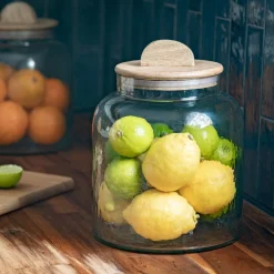 alinea Bocal De Cuisine*Bocal en verre avec couvercle en manguier 3,5L - Transparent