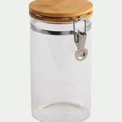 alinea Bocal De Cuisine*Bocal en verre avec couvercle en bambou 1L - Transparent