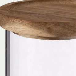 alinea Bocal De Cuisine*Bocal en verre avec couvercle en acacia 1L - Transparent
