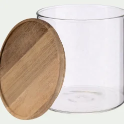 alinea Bocal De Cuisine*Bocal en verre avec couvercle en acacia 1,8L - Transparent