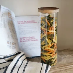 alinea Bocal De Cuisine*Bocal en verre avec couvercle en acacia 1,5L - Transparent