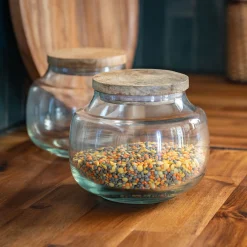 alinea Bocal De Cuisine*Bocal en verre avec couvercle en manguier 1,25L - Transparent