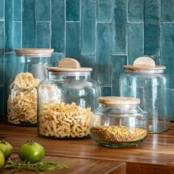 alinea Bocal De Cuisine*Bocal en verre avec couvercle en manguier 4L - transparent