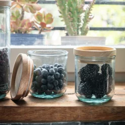 alinea Bocal De Cuisine*Bocal en verre recyclé avec couvercle en bois 35cl - Transparent