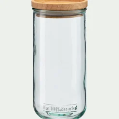 alinea Bocal De Cuisine*Bocal en verre recyclé avec couvercle en bois 82cl - Transparent