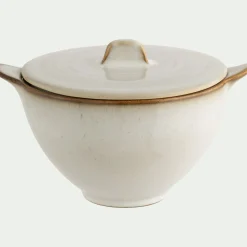 alinea Vaisselle Petit Déjeuner|Bol*Bol avec couvercle en grès D16,5cm - alpilles Beige