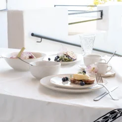 alinea Vaisselle Petit Déjeuner|Bol*Bol avec liseré en porcelaine D13,5cm - Blanc