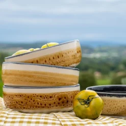 alinea Vaisselle Petit Déjeuner|Bol*Bol en grès peint D15cm - Marron