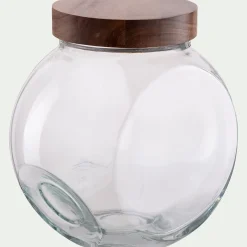 alinea Bocal De Cuisine*Bonbonnière en verre avec couvercle en acacia 4L - Transparent