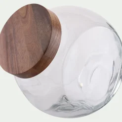 alinea Bocal De Cuisine*Bonbonnière en verre avec couvercle en acacia 4L - Transparent