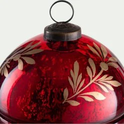 alinea Décoration De La Table De Noël|Objet Décoratif De Noël*Boîte déco boule de Noël en verre D10cm - Rouge