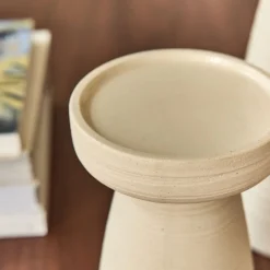 alinea Bougeoir*Bougeoir en grès D11,5xH22cm - beige