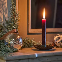 alinea Décoration De La Table De Noël|Bougie Et Photophore De Noël*Bougeoir plat en fer H5,5cm - Doré
