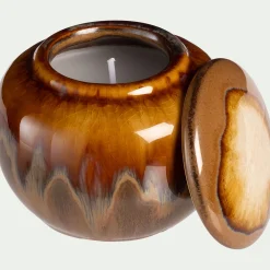 alinea Bougie*Bougie déco en grès H7cm - Marron