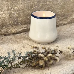 alinea Bougie*Bougie en faïence D10,5xH10cm - Bleu