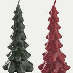 alinea Petit Sapin De Noël|Bougie Et Photophore De Noël*Bougie forme sapin H15,8cm (couleur aléatoire) Rouge