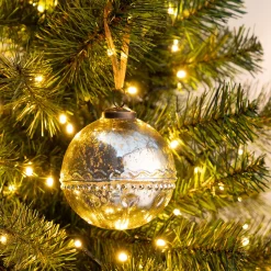 alinea Boule De Noël*Boule de Noël à relief en verre D10cm - Argenté