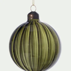 alinea Boule De Noël*Boule de Noël en verre avec stries D8cm - Vert