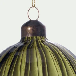 alinea Boule De Noël*Boule de Noël en verre avec stries D8cm - Vert