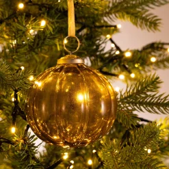 alinea Boule De Noël*Boule de Noël en verre D9cm - Orange