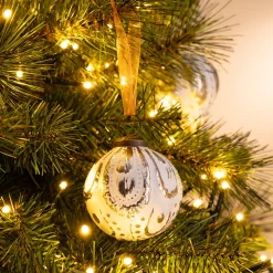 alinea Boule De Noël*Boule de Noël patinée en verre D8cm - Blanc