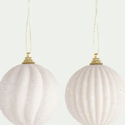alinea Boule De Noël*Boule de Noël perlée D8cm - (modèle aléatoire) Blanc