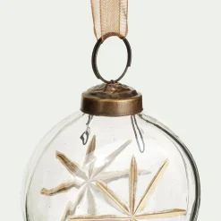 alinea Boule De Noël*Boule de Noël plate en verre H7,5cm - Transparent