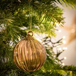 alinea Boule De Noël*Boule de Noël twistée en verre D8cm - Marron