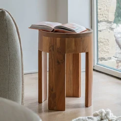 alinea Table De Chevet|Bout De Canapé*bout de canapé en acacia D35xH45cm - Naturel