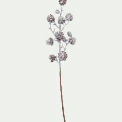 alinea Plante Artificielle|Vase Et Branchage De Noël*Branchage de Noël artificiel de pommes de pin enneigées 58cm - Blanc