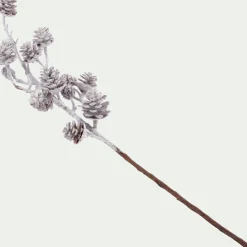 alinea Plante Artificielle|Vase Et Branchage De Noël*Branchage de Noël artificiel de pommes de pin enneigées 58cm - Blanc