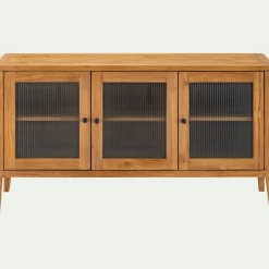 alinea Buffet De Salle À Manger|Buffet*Buffet bas en teck recyclé et portes vitrées - Bois clair