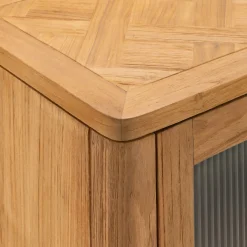 alinea Buffet De Salle À Manger|Buffet*Buffet bas en teck recyclé et portes vitrées - Bois clair