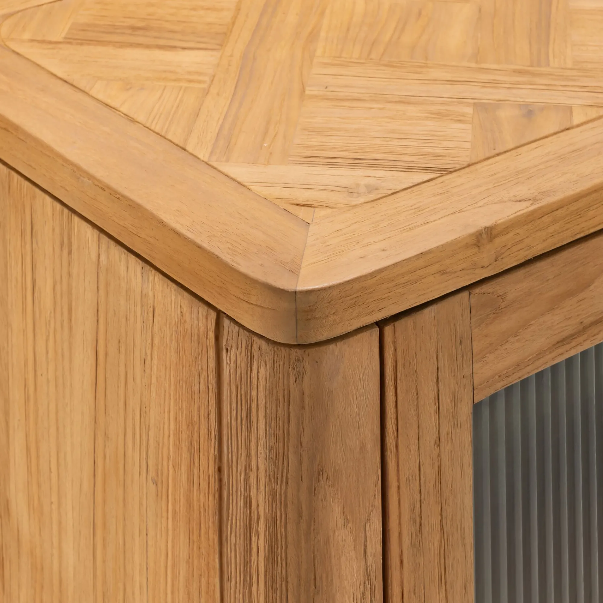 alinea Buffet De Salle À Manger|Buffet*Buffet bas en teck recyclé et portes vitrées - Bois clair