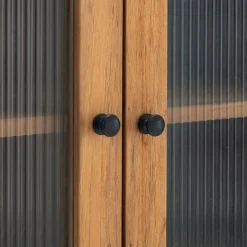 alinea Buffet De Salle À Manger|Buffet*Buffet bas en teck recyclé et portes vitrées - Bois clair