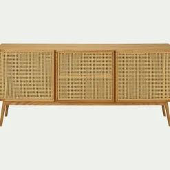 alinea Buffet De Salle À Manger|Buffet*Buffet cannage 3 portes en bois - Bois clair